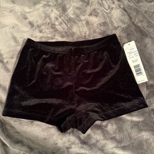 NWT Clementine black velvet gymnastics shorts